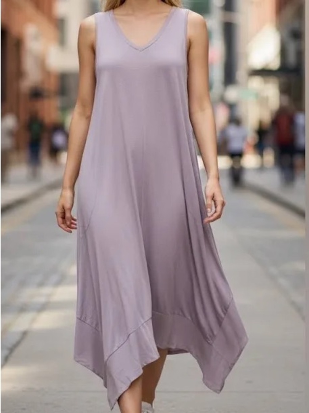 LOGO by Lori Goldstein purple sleeveless maxi dress size large
